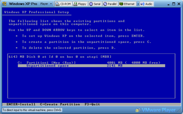 Primary partition created