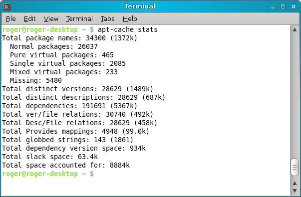 apt-cache stats