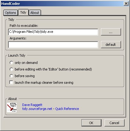 KompoZer Tidy options