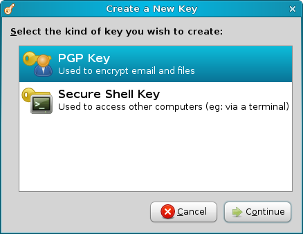 Create new key