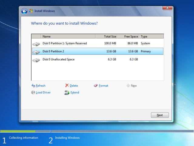 Windows 7 layout