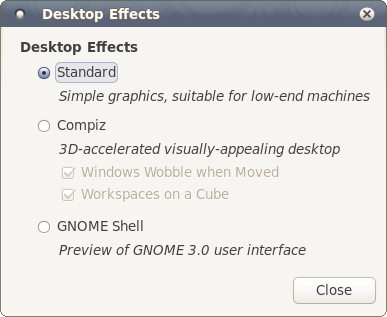 Desktop effects, enable