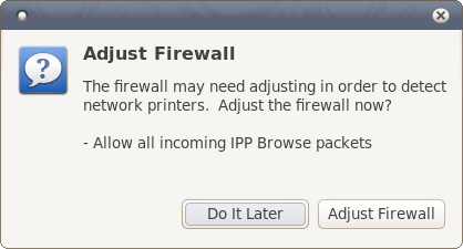 Firewall warning