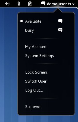 Gnome 3 user menu