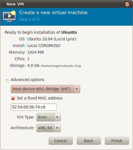 Bridged networking setup