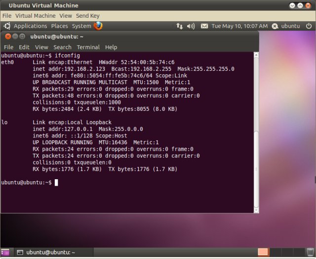Virtual machine, router IP address