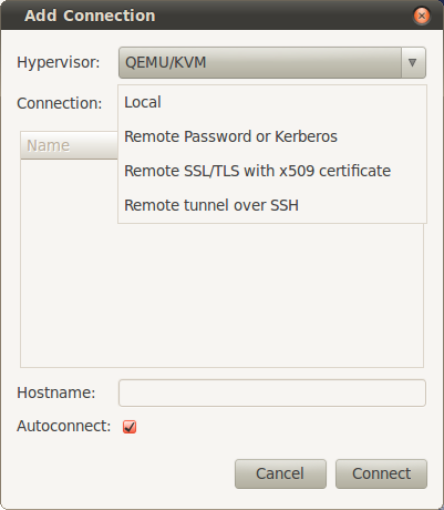 Choose connection type