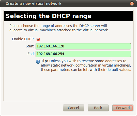 DHCP range