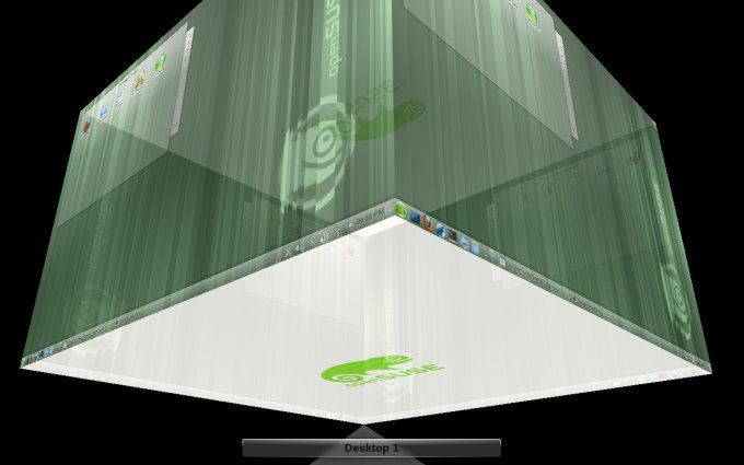 Desktop effects, rotate cube