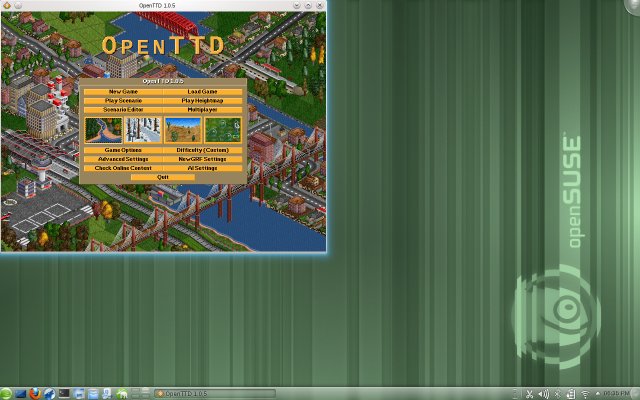 openTTD running