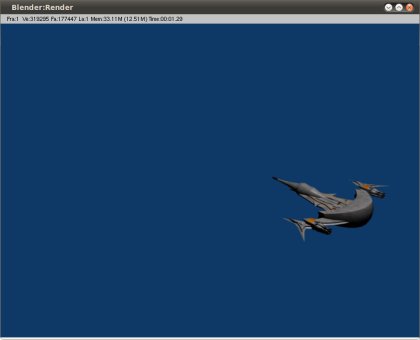 Spaceship blue screen