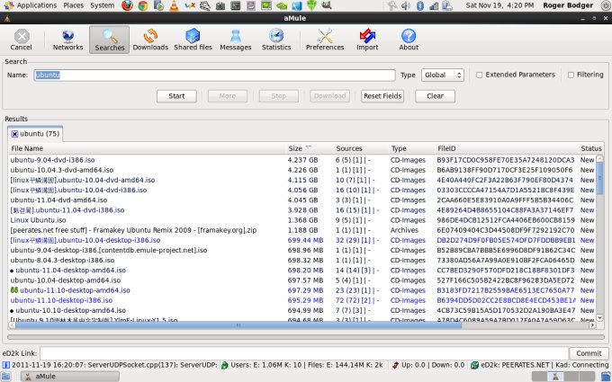 aMule download listing