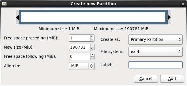 New partition