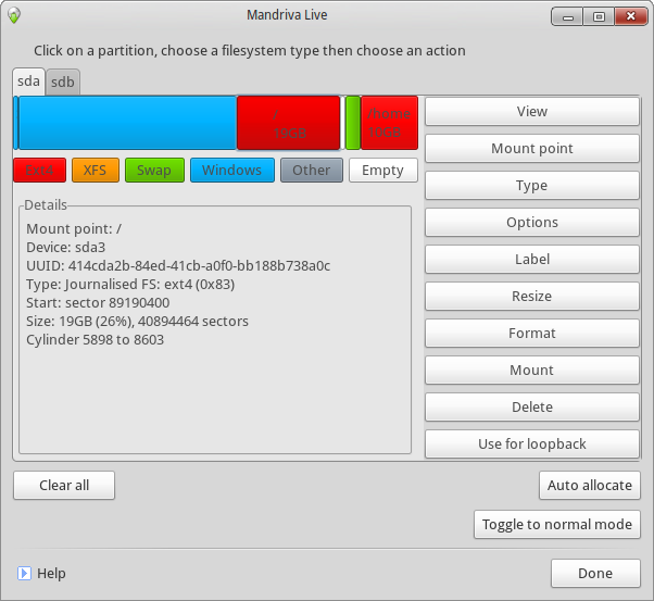Finished partitioning
