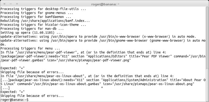 Errors when running apt