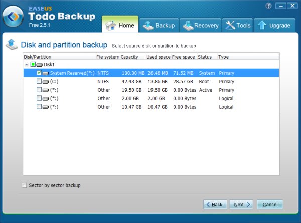 Backup options, more
