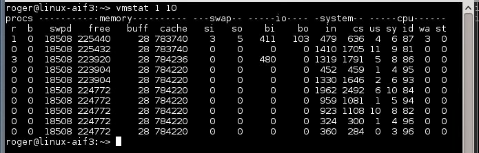 vmstat, good machine