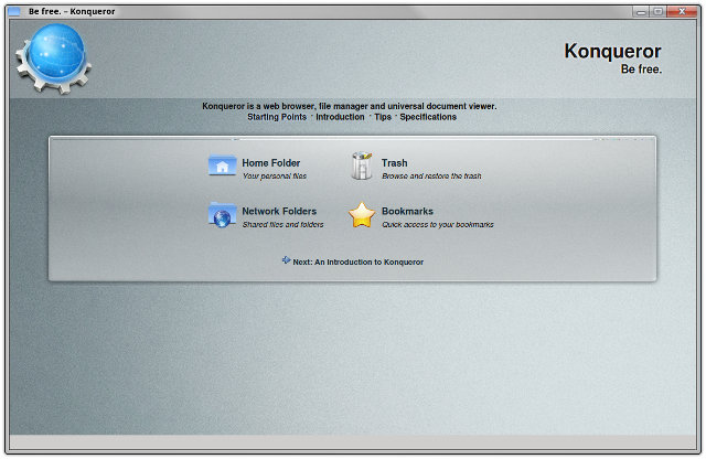 No menu or buttons in Konqueror
