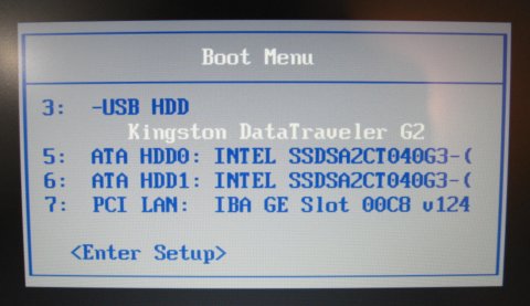 Boot menu