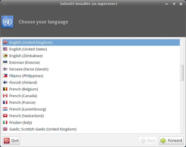 Language selection