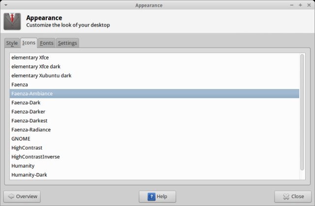 Change theme and icons
