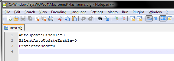 Configuration file, protected mode off
