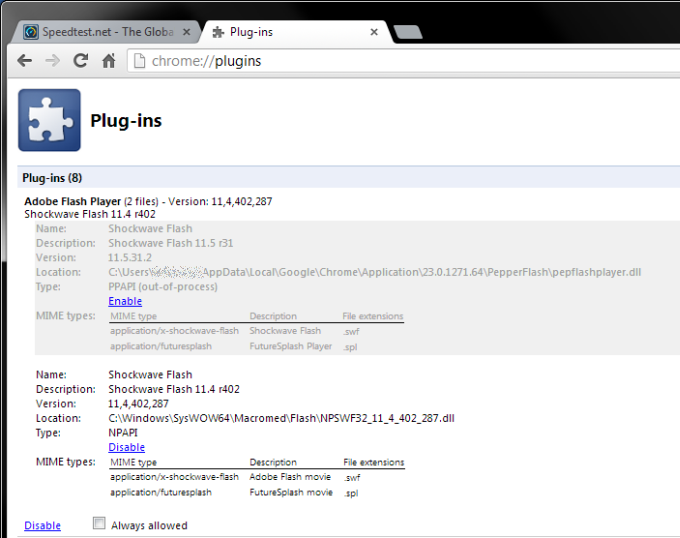 Disable internal plugin