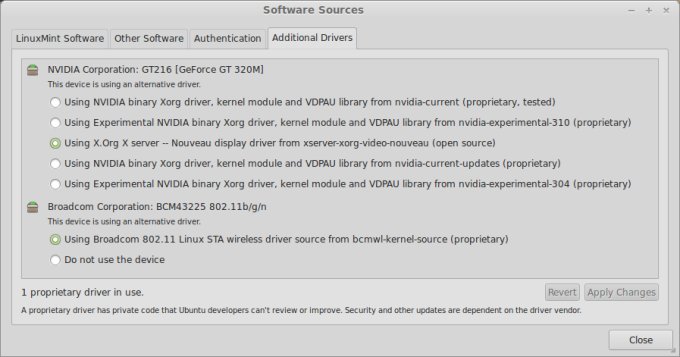 Broadcom drivers now in use