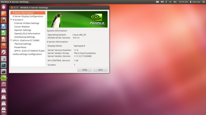 Nvidia 310 driver installed