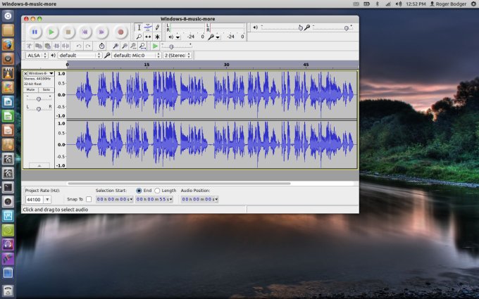 Audacity main window
