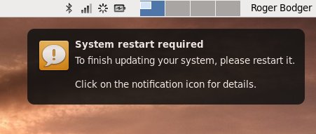 System area & notifications