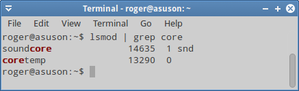 Coretemp module, lsmod