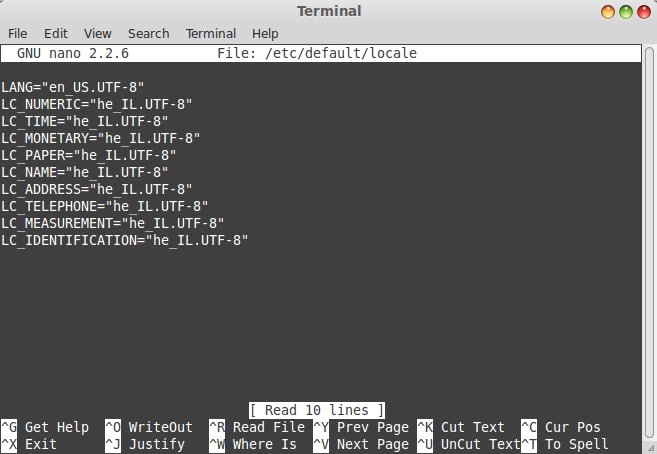 Profile with locale settings