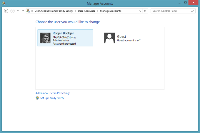 Manage user accounts