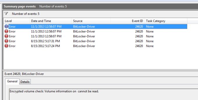 BitLocker error