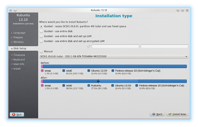 Suggested partitioning