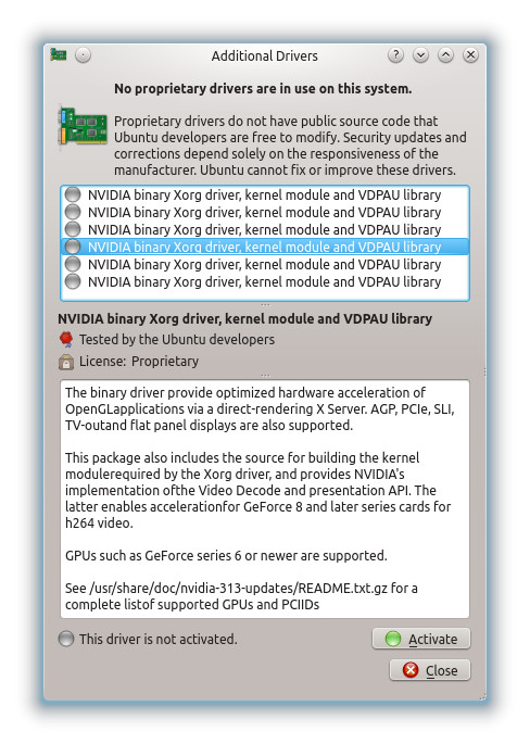 Install Nvidia drivers
