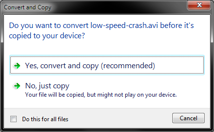 Convert & copy video file