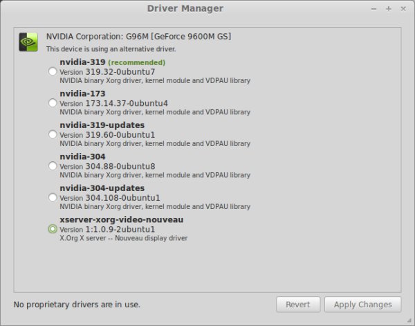 Nvidia drivers installation
