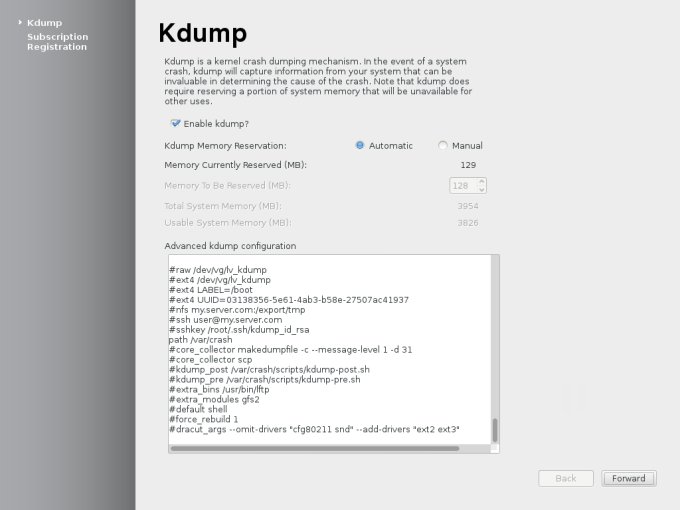 Kdump setup