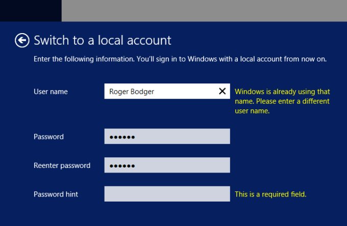 Downgrade account, details