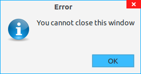 Cannot close window