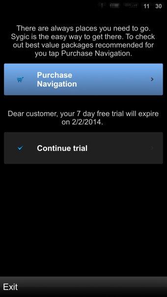 Sygic trial reminder