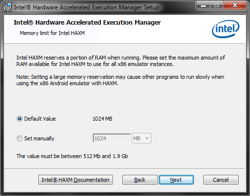 HAXM setup