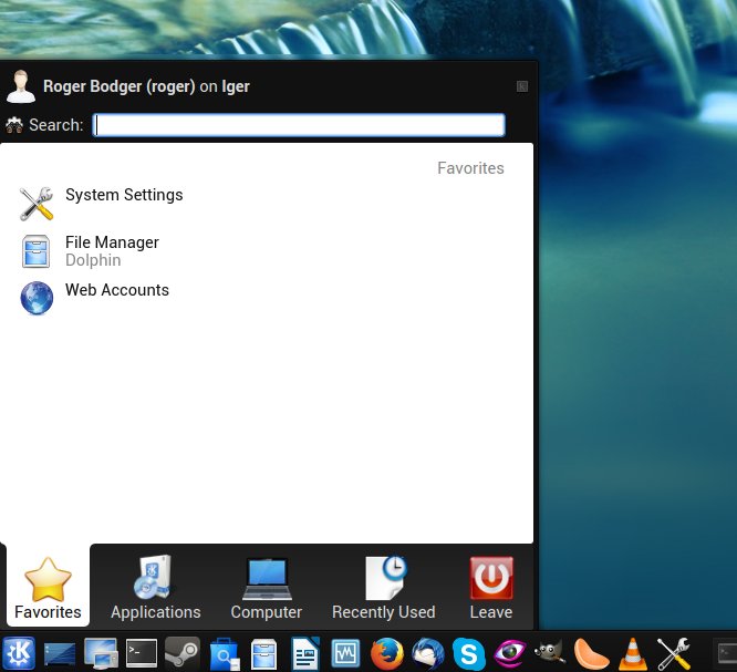 Web Accounts in the menu
