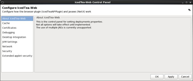 IcedTea Web panel