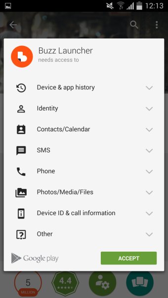 Buzz Launcher, install 2