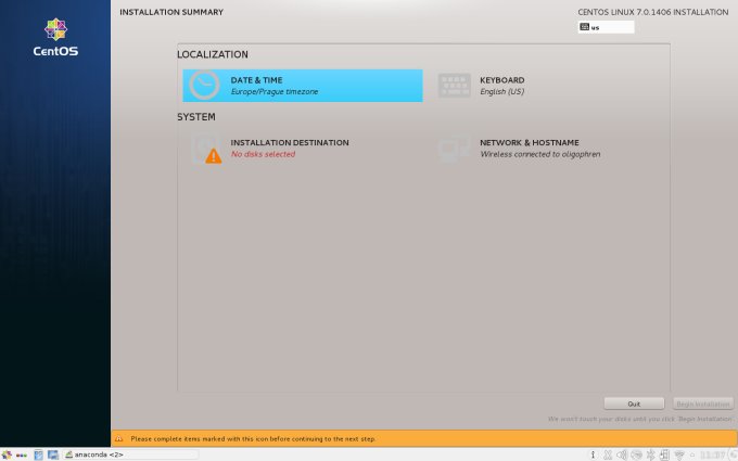 Installation summary