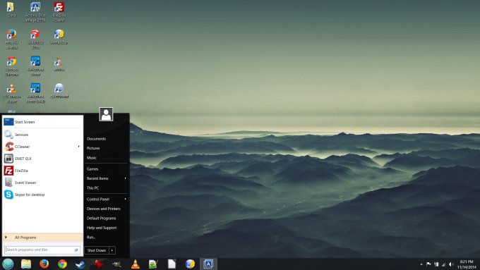 With Classic Shell menu