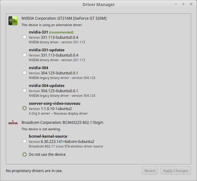 Driver manager, Nvidia
